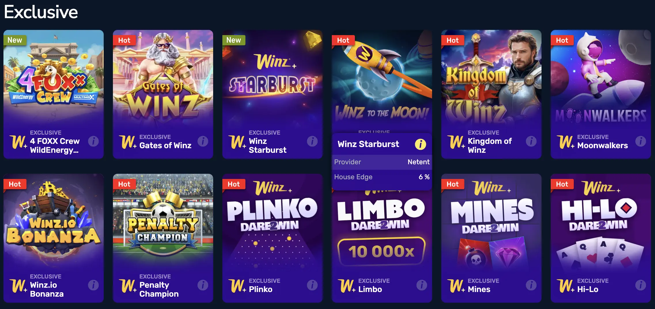 Winz Exclusive Slots